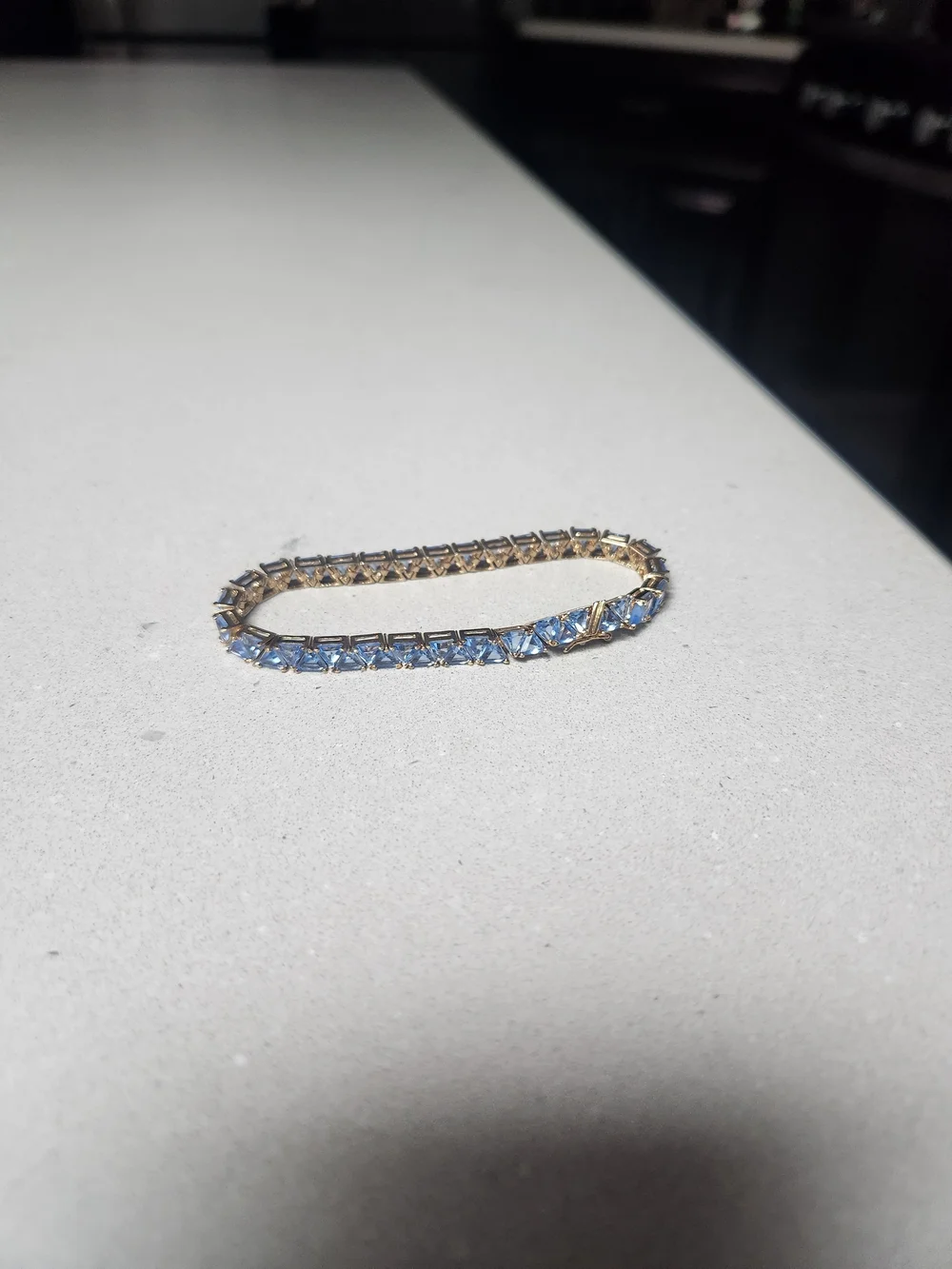 Suzanne Somers Blue Crystal Tennis Bracelet